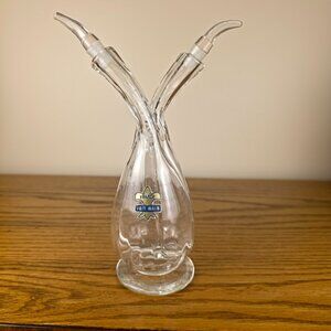 Handmade French Glass Oil & Vinegar Dispenser | Intertwined Art Glass Cruet